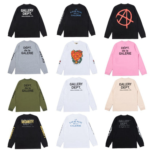 GALLERY DEPT Classic Letter Print Long Sleeve Tee