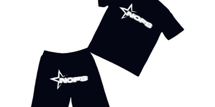 Summer Unisex Hip Hop Punk Print Shorts Set