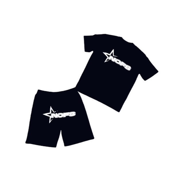 Summer Unisex Hip Hop Punk Print Shorts Set