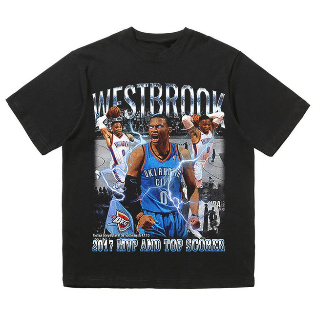 NBA Star Retro T-Shirt - Curry Kobe Morant Rose