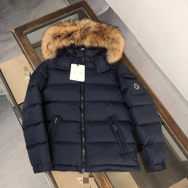 Unisex Fur Collar Hooded Winter Coat