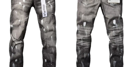 vintage hole slim stretch jeans