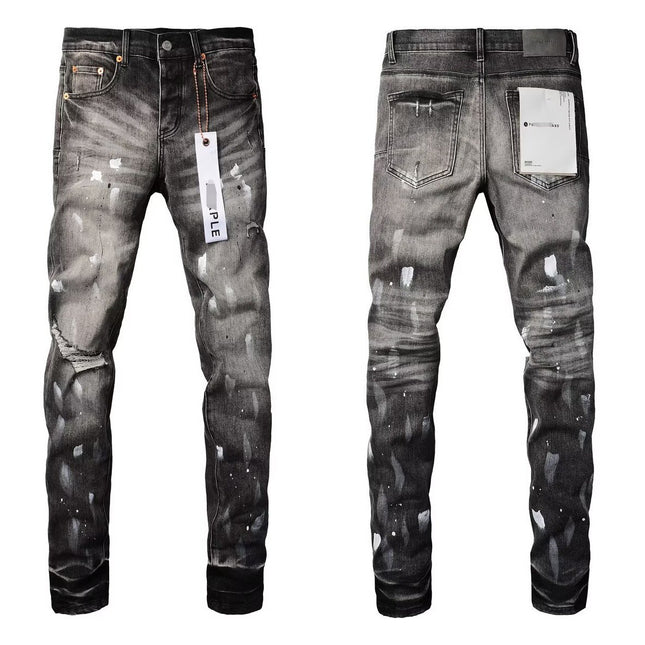 vintage hole slim stretch jeans
