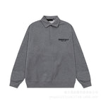 Lapel sweatshirt high-grade gray