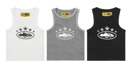 Basic LOGO Crew Neck Sleeveless Vest T-Shirt