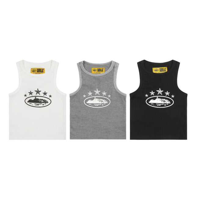 Basic LOGO Crew Neck Sleeveless Vest T-Shirt