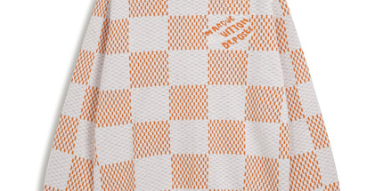 Correct version 25ss donkey family autumn and winter new four-leaf checkerboard letter logo jacquard wool knitwear sweater