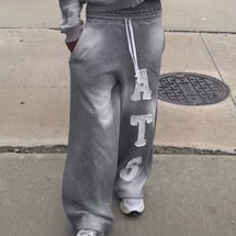 zipper hooded tracksuit