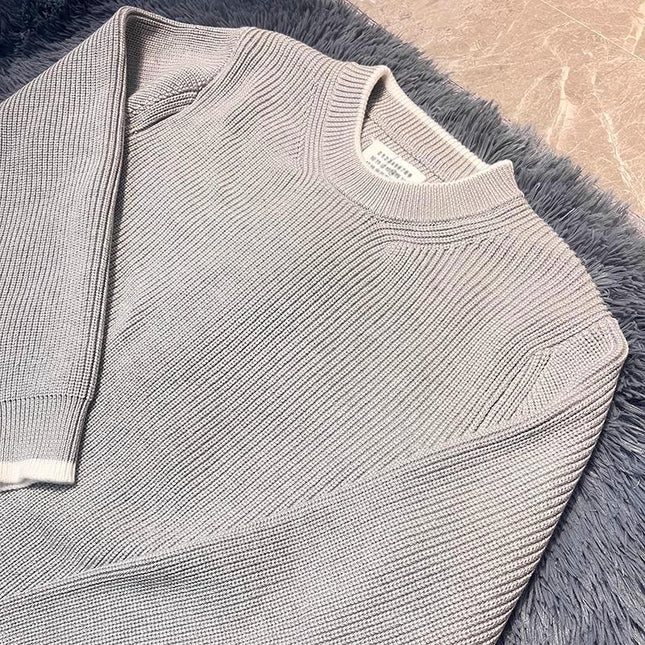 Wool Knit Short Sleeve Loose Pullover Sweater