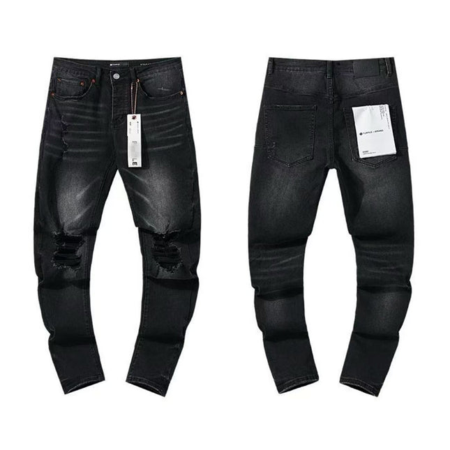 vintage hole slim stretch jeans