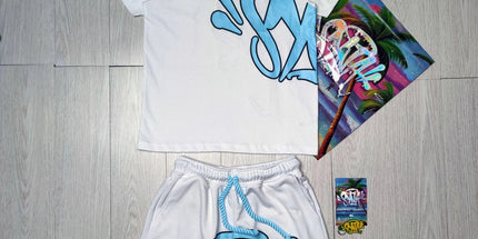 High Quality Syna Hip Hop Foam Print T-Shirt Set