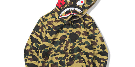 Camouflage Shark Zip Hoodie