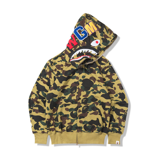 Camouflage Shark Zip Hoodie