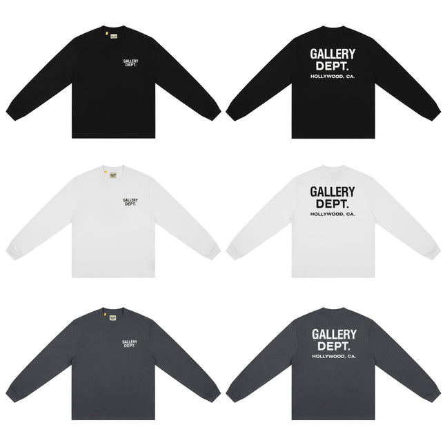 GALLERY DEPT Cotton Loose Long Sleeve Letter Tee