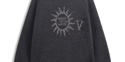 Correct version 25ss donkey family autumn and winter new four-leaf checkerboard letter logo jacquard wool knitwear sweater