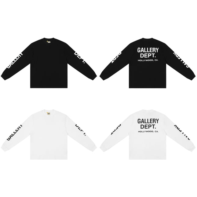 GALLERY DEPT Cotton Loose Long Sleeve Letter Tee