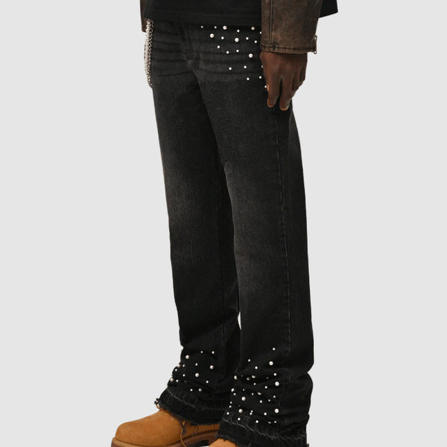 Straight-Leg Stretch Denim Jeans
