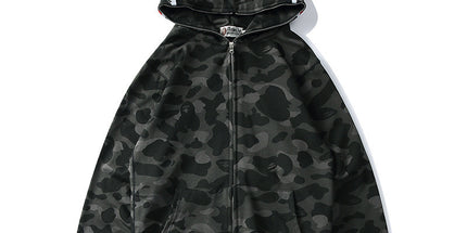 Camouflage Shark Zip Hoodie