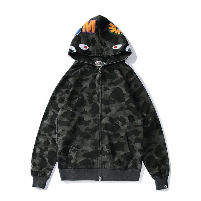 Camouflage Shark Zip Hoodie
