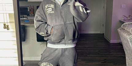 Y2k hooded zipper set
