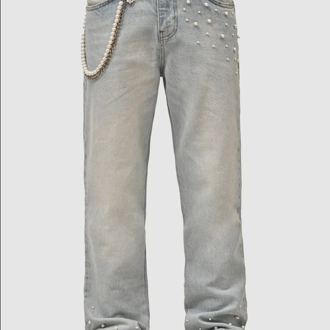 Straight-Leg Stretch Denim Jeans