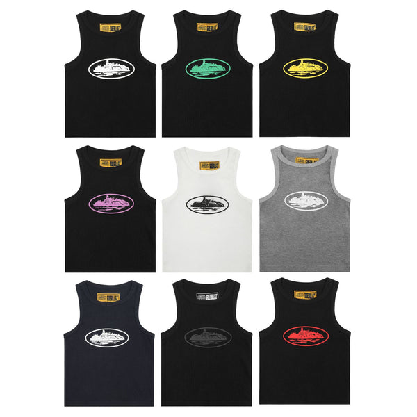 Basic LOGO Crew Neck Sleeveless Vest T-Shirt