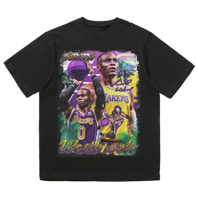 NBA Star Retro T-Shirt - Curry Kobe Morant Rose