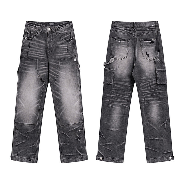 High Street Ripped Vintage Straight Jeans