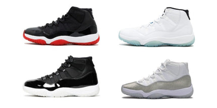 Collage of various high-top sneakers in different colors on a white background