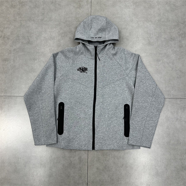 Contrast Stitch Hooded Cardigan Set