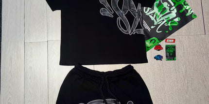 High Quality Syna Hip Hop Foam Print T-Shirt Set