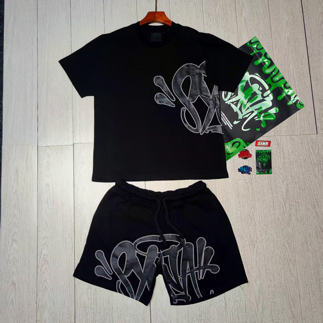 High Quality Syna Hip Hop Foam Print T-Shirt Set