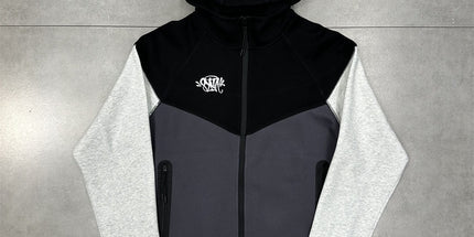Contrast Stitch Hooded Cardigan Set