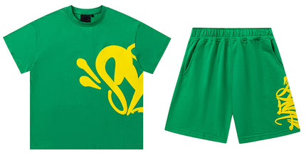 High Quality Syna Hip Hop Foam Print T-Shirt Set