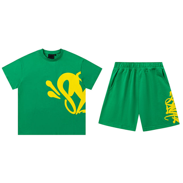 High Quality Syna Hip Hop Foam Print T-Shirt Set