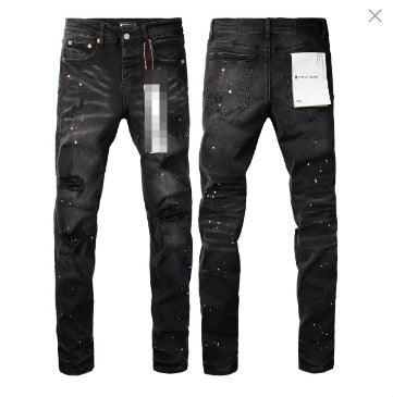 vintage hole slim stretch jeans