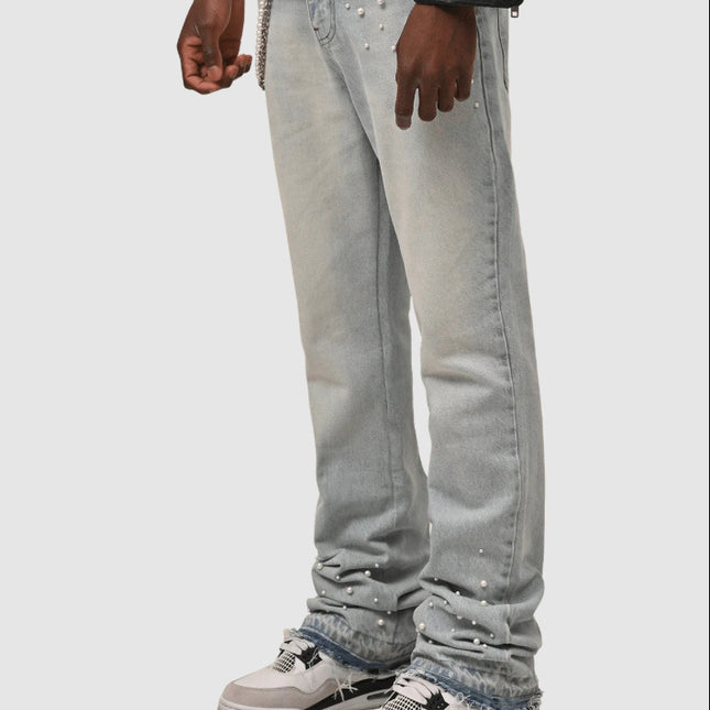 Straight-Leg Stretch Denim Jeans