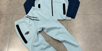 Contrast Stitch Hooded Cardigan Set