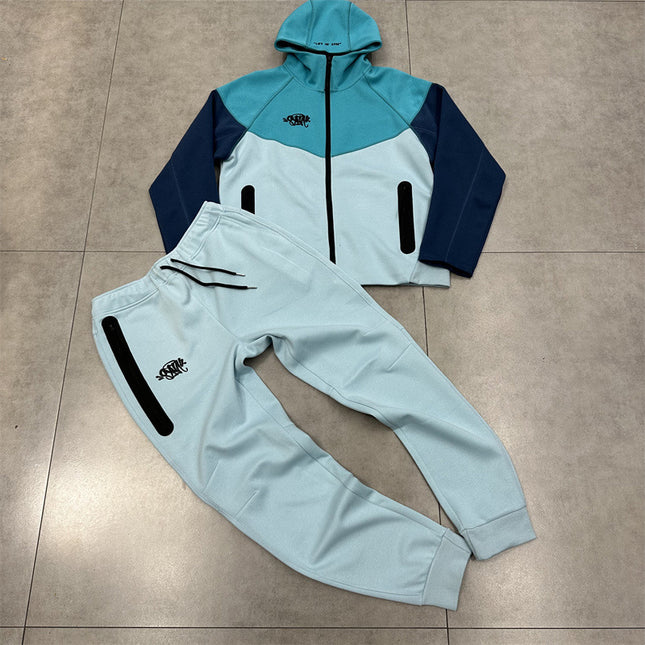 Contrast Stitch Hooded Cardigan Set