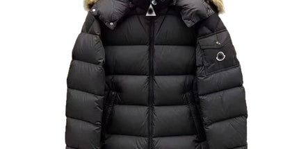 Unisex Fur Collar Hooded Winter Coat