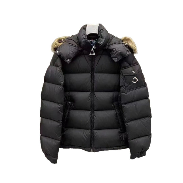 Unisex Fur Collar Hooded Winter Coat