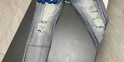 Casual Ripped Jeans embroidered letters