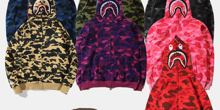 Camouflage Shark Zip Hoodie