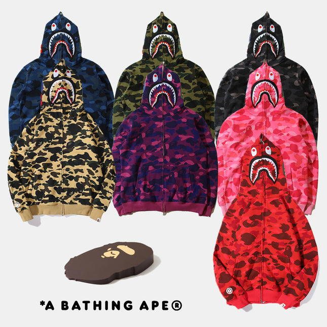 Camouflage Shark Zip Hoodie