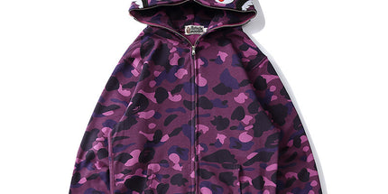 Camouflage Shark Zip Hoodie