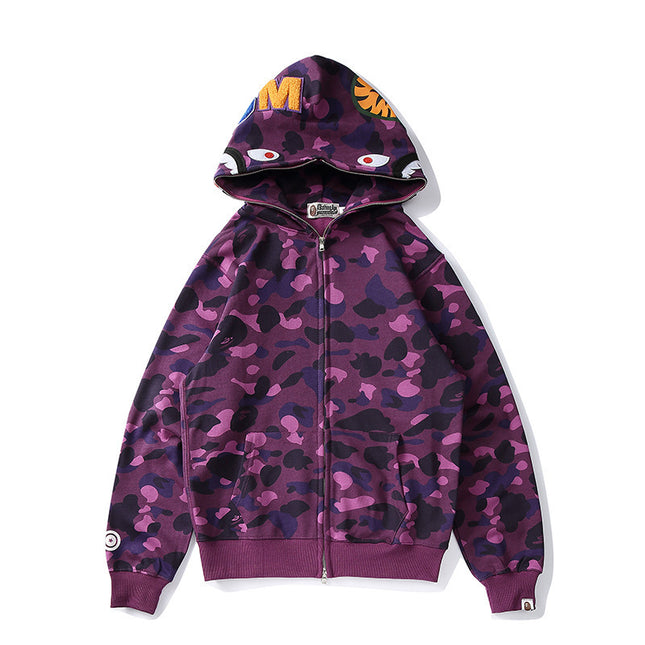 Camouflage Shark Zip Hoodie