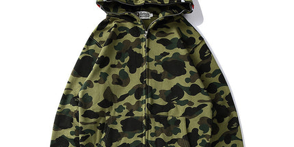 Camouflage Shark Zip Hoodie