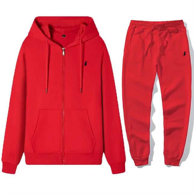RL Pony Embroidered Zip Hoodie & Sweatpants Set