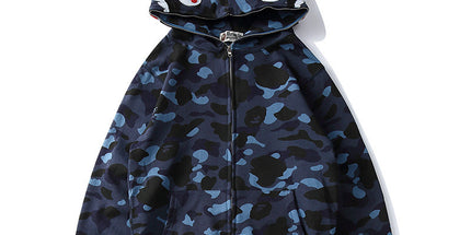 Camouflage Shark Zip Hoodie