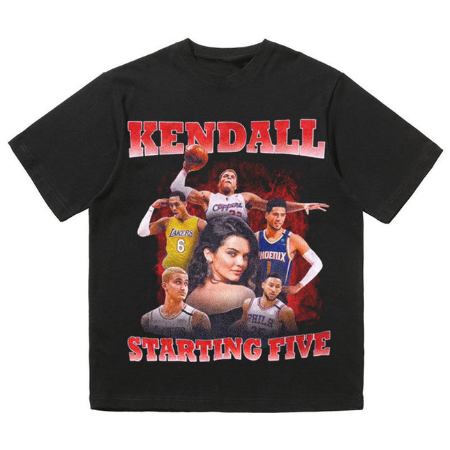NBA Star Retro T-Shirt - Curry Kobe Morant Rose